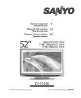 Sanyo DP52440 TV Operating Manual